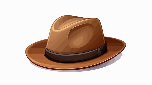 Vector a hat with a bow on it is shown with a brown band