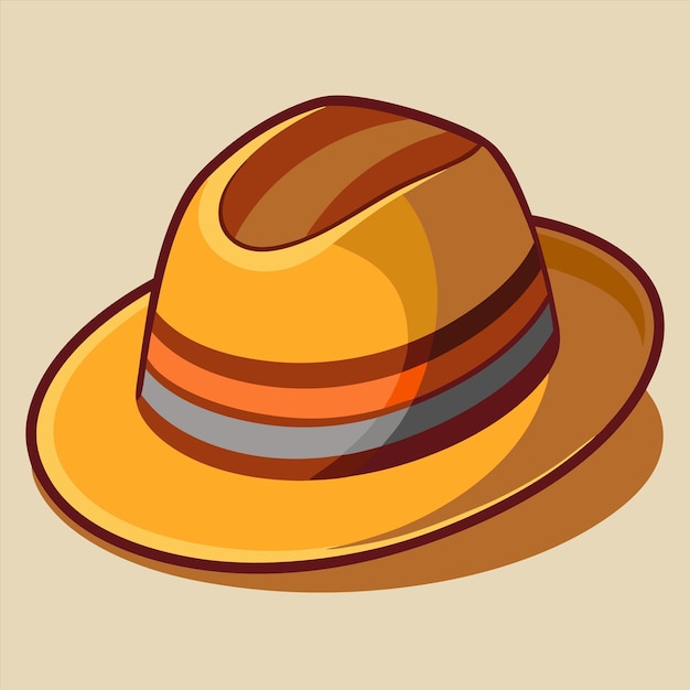 Vector a hat with a brown band and orange band