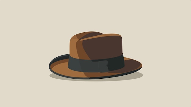 Vector a hat with a brown hat on a beige background