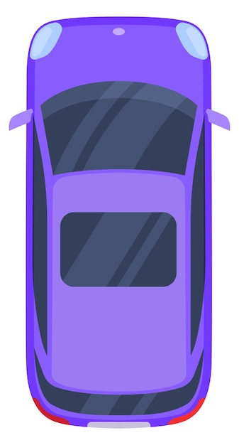 Hatchback icon Purple compact city car top view