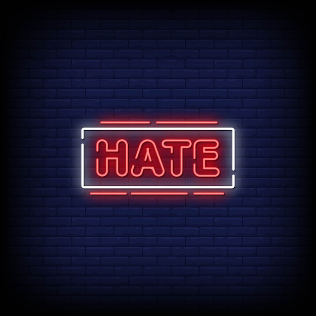 Hate Neon Signs Style Text