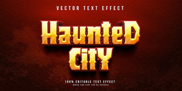 Haunted city text effect template