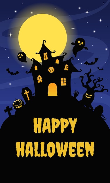 Haunted house Halloween event background