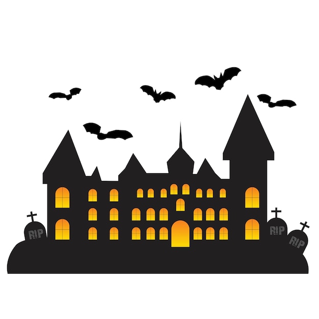 Haunted House Halloween Silhouettes