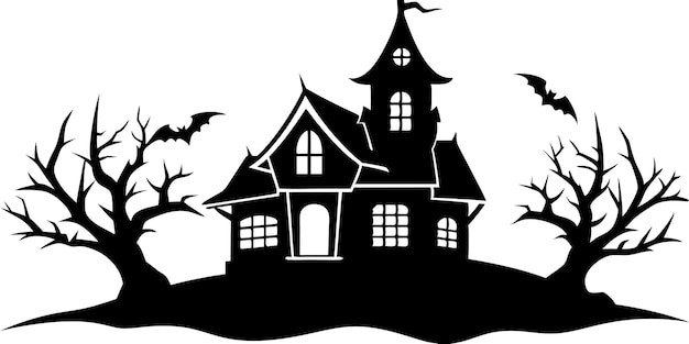 haunted house illustration