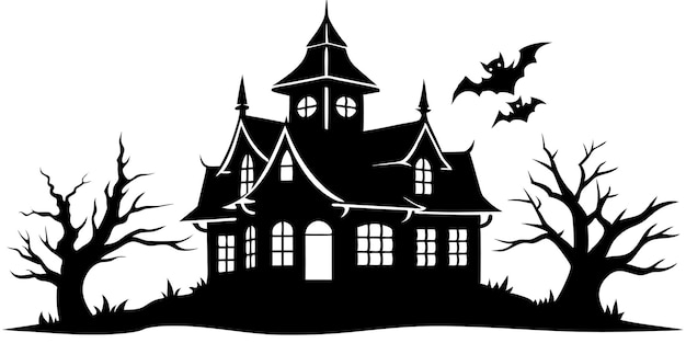 haunted house illustration