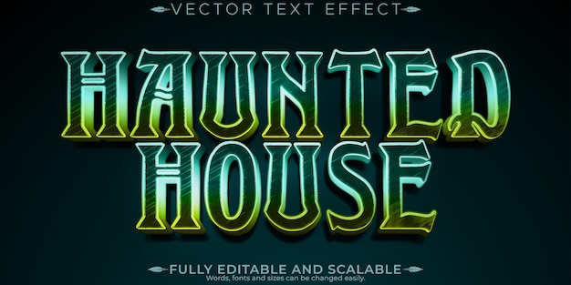 Haunted house text effect editable horror and scary text style