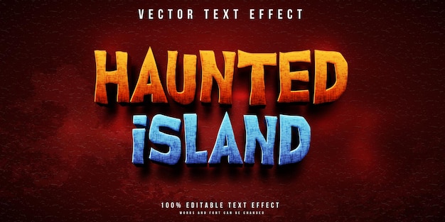 Haunted island editable text effect