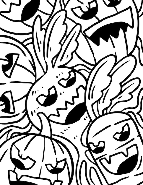 Haunted veggies for coloring