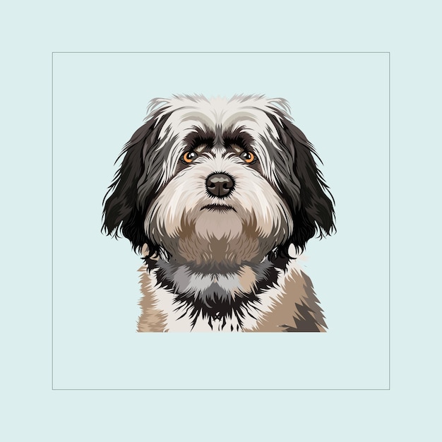 Havanese Dog head illustration vector