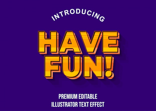 Have Fun - 3d Golden Orange Text Effect Style