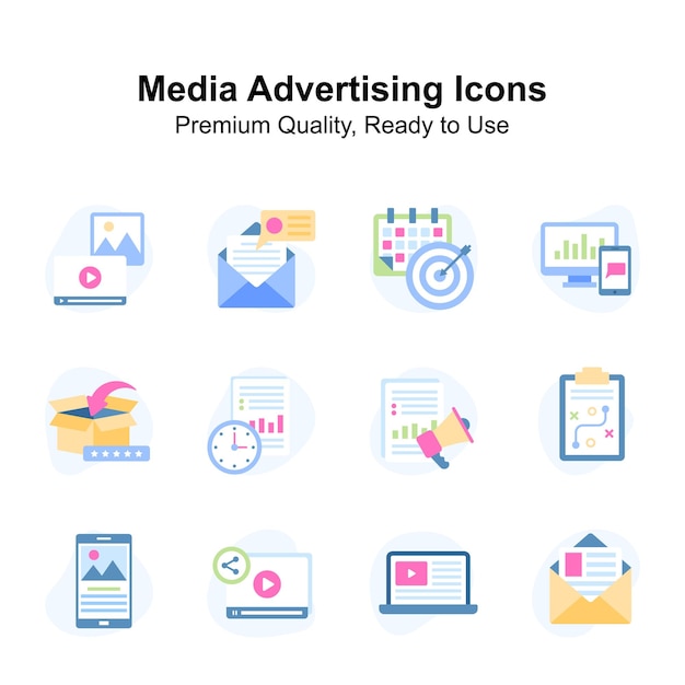 Vector have a look at this amazing media and advertising icons set unique vectors