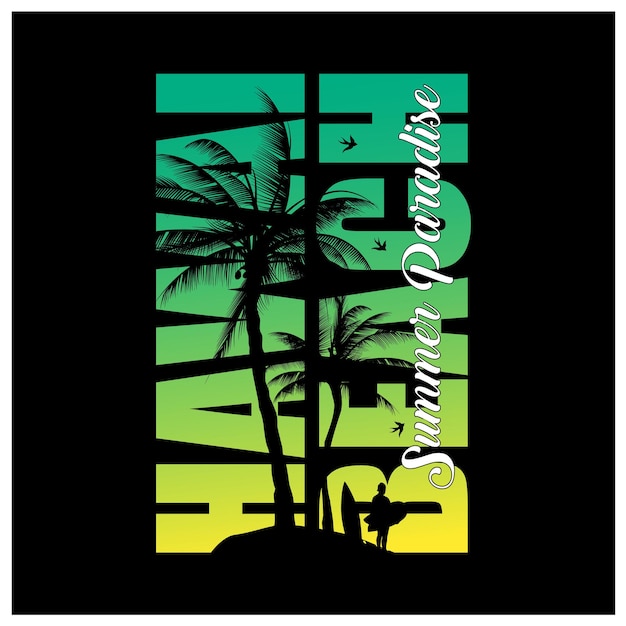 Hawai beach summer paradise graphic t shirt design