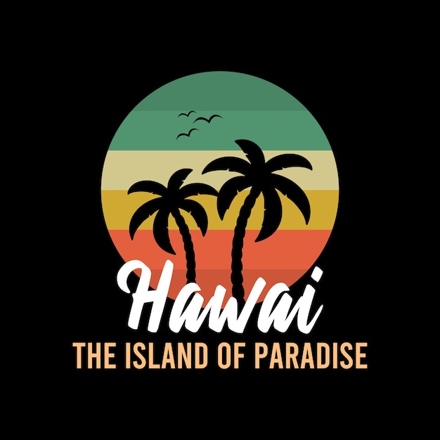 Hawaii background with palm Vector background beach Summer tropical banner design Paradise poster