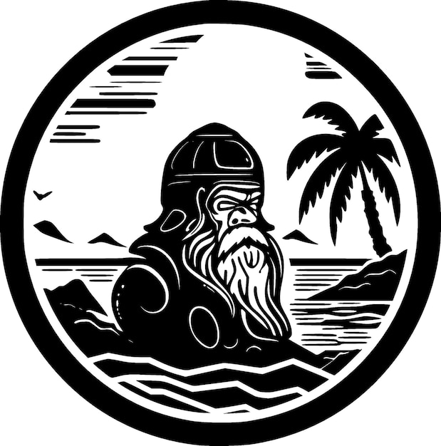 Hawaii Black and White Vector illustration