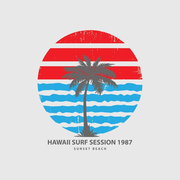 Hawaii illustration typography. perfect for t shirt design