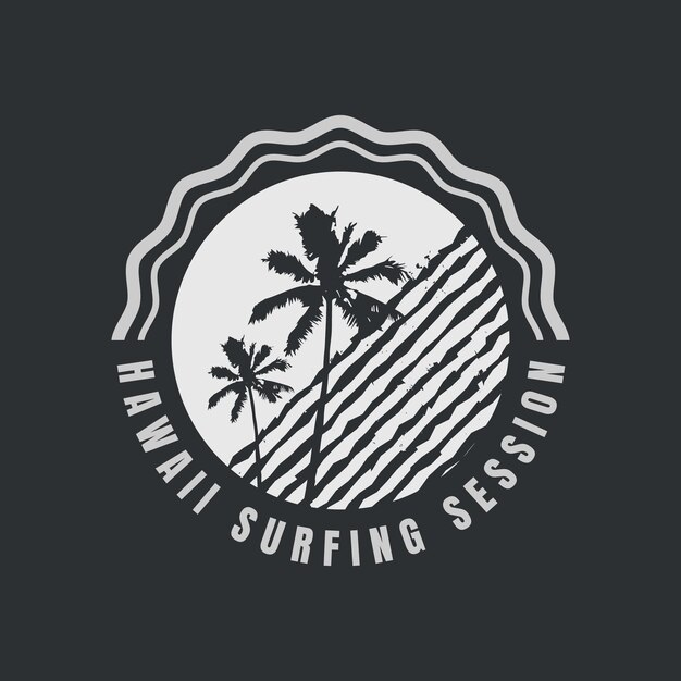 Vector hawaii illustration typography. perfect for t shirt design