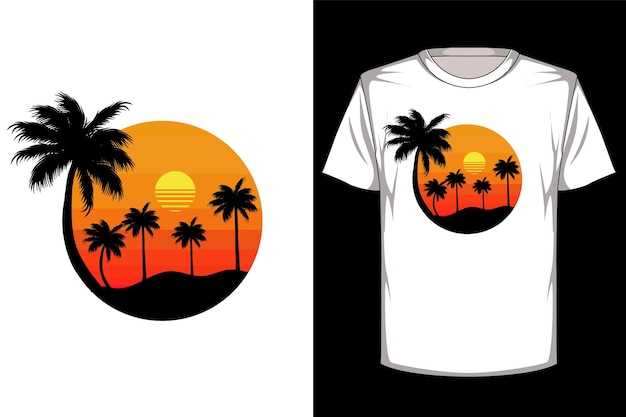 Hawaii summer retro vintage t shirt design