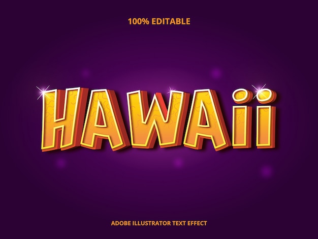 Hawaii Text, Editable Font Effect