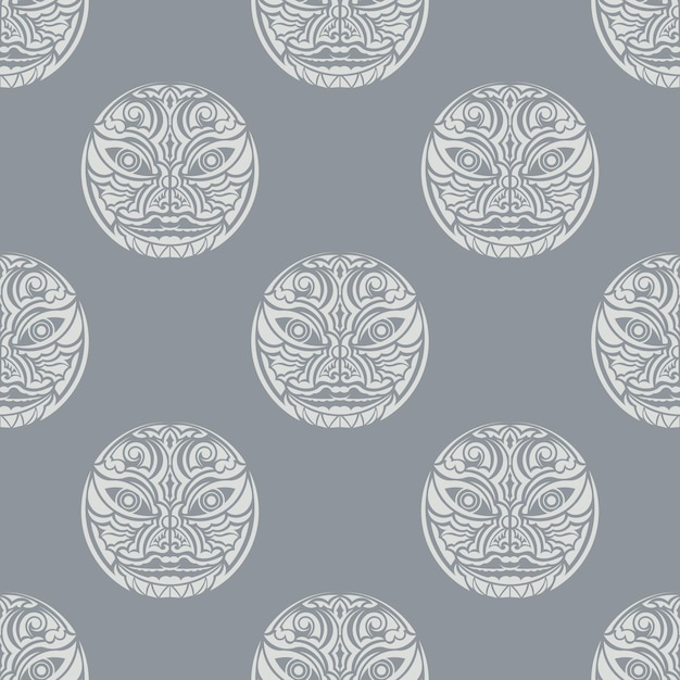 Hawaii wood idol pattern seamless vector repeat geometric for any web design