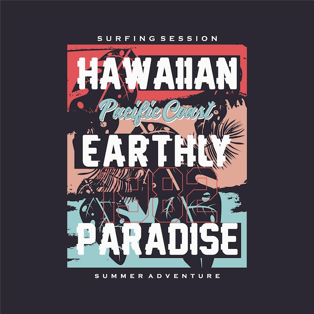 hawaiian tropical sunset surf rider long beach summer vector t shirt print typography