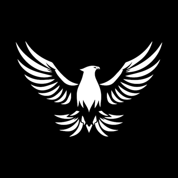 Hawk Wings or Eagle logo in black and white