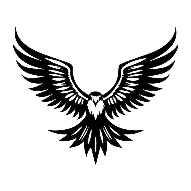 Hawk Wings or Eagle logo in black and white