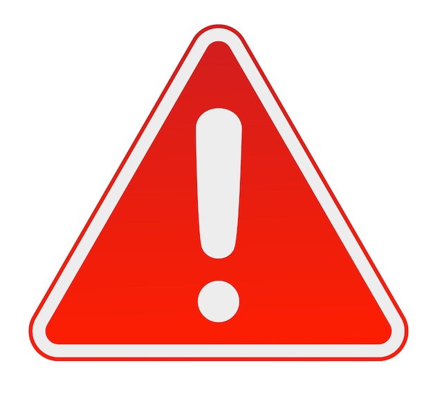 Hazard warning attention sign Vector transparent object 10 eps.