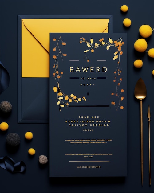 Vector hazel bruno wedding invitation style