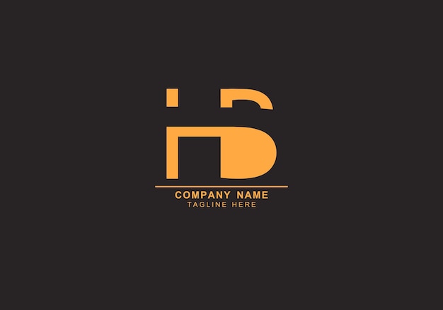 HB or BH minimal abstract and negative space logo