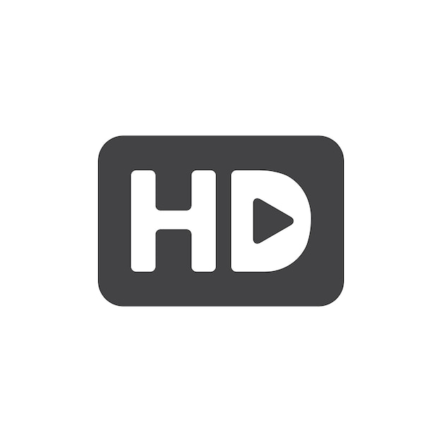 HD video logo icon vector movie flat black design