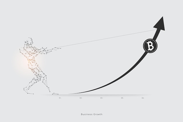 He graphic design concept of business growth