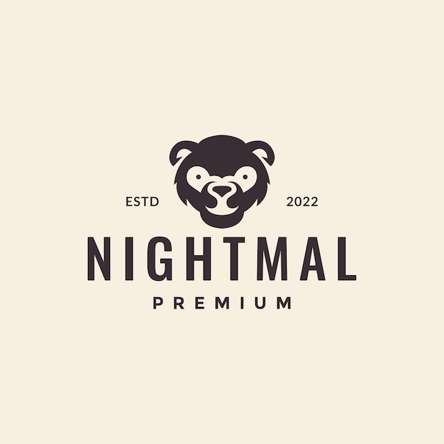 Head animal nocturnal hipster logo design vector graphic symbol icon illustration creative idea