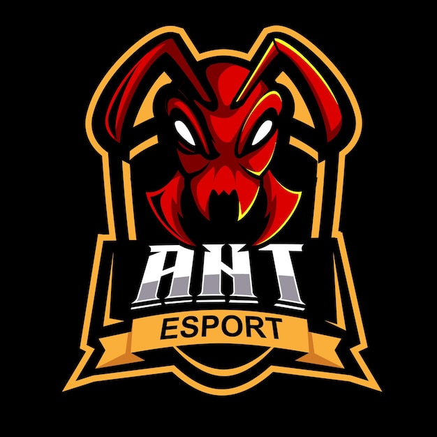 Head ant mascot logo illustration