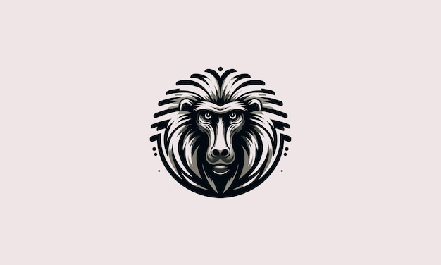 head baboon angry vector logo design