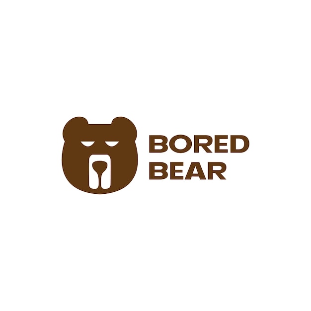 Head bear annoying bored logo symbol icon vector graphic design illustration idea creative