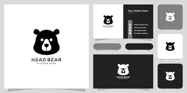 Head bear logo vector design