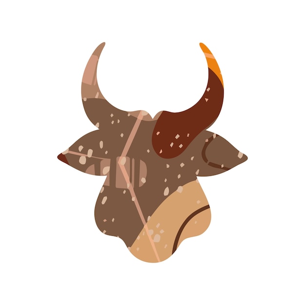 Head of a bull abstract silhouette Symbol of 2021