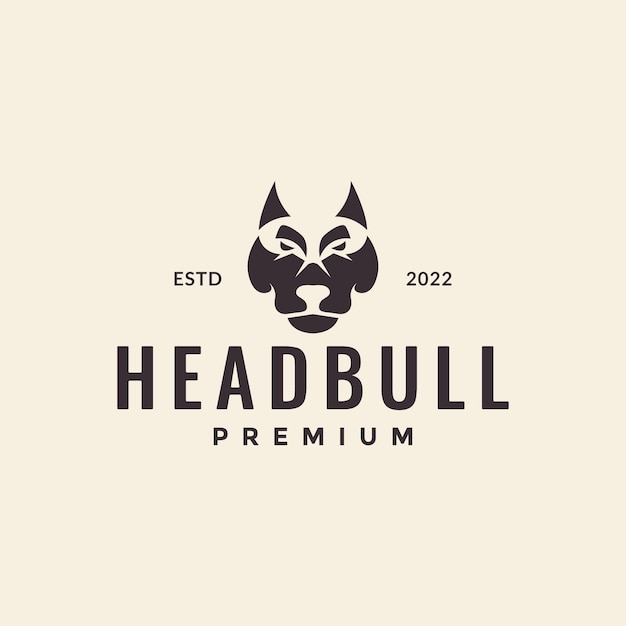 Head bull dog hipster logo design vector graphic symbol icon illustration creative idea