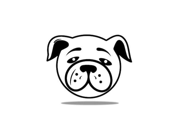 The head of a bulldog on a white background.