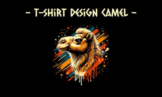 head camel vector illustration tshirt design