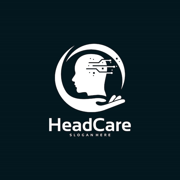 Head Care logo designs concept, Brain Care logo, Head Technology Logo designs vector