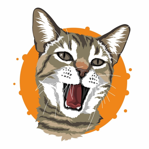 head cat illustration