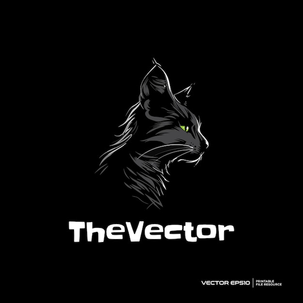 Vector head cat mascot vector logo character cartoon illustration eps10