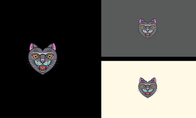 Head cat vector illustration mascot design