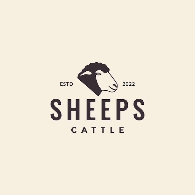 Head cattle sheep logo design