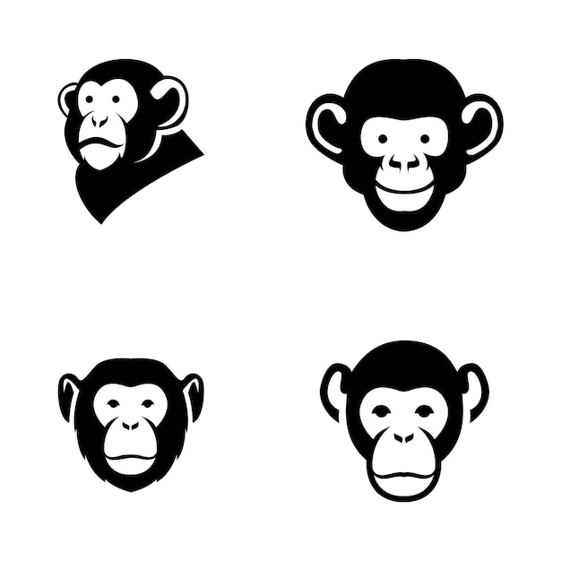 Vector head chimpanzee logo icon design illustration