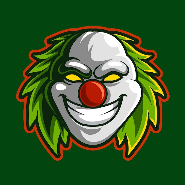 Head clown mascot logo isolated