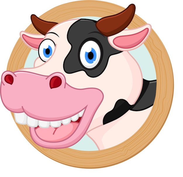 Head cow cartoon or mascot