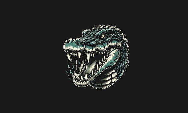 Vector head crocodile angry vector illustration mascot design